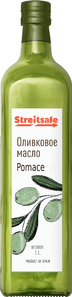 Масло оливковое Pomace  (Olive-Pomace Oil) в стеклянной бутылке 1 л