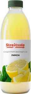 Концентрированный лимонный сок в пластиковой бутылке 1 л