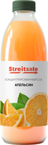 Концентрированный апельсиновый сок в пластиковой бутылке 1 л