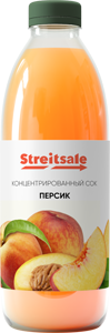 Концентрированный персиковый сок в пластиковой бутылке 1 л